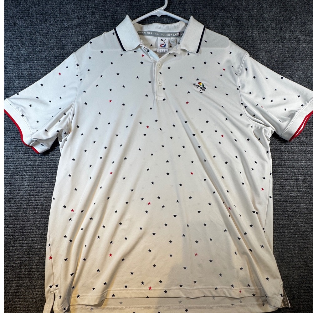 Puma Volition America Golf Polo Shirt White Stars Arnold Palmer Bay Hill Mens XL